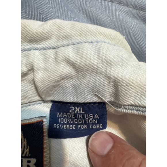 harley davidson biker blues denim snap shirt 2xl usa made sleeveless vintage - Picture 7 of 7